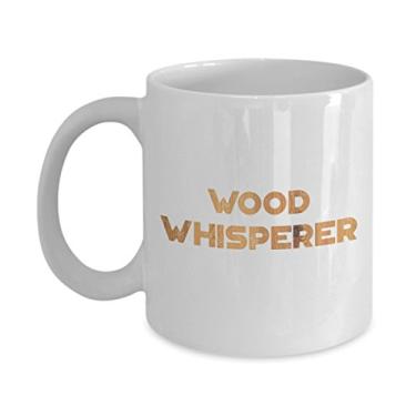 Imagem de Caneca de madeira sussurro – Caneca de café de cacau quente divertido – ideia de presente de aniversário de Natal