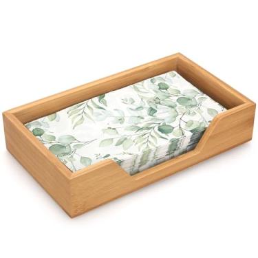 Imagem de Gtencemen Suporte de guardanapo de bambu para mesa de cozinha banheiro suporte de toalha de papel casa de fazenda porta-guardanapos planos suporte de toalha de hóspede bandeja de toalha de mão suporte