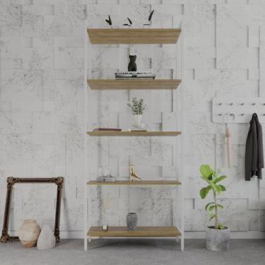 Imagem de Estante para Livros Industrial Aço Multiuso 5 Prateleiras 187cmx80cm A