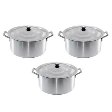 Imagem de Conjunto 3 Caçarolas Panela Hotel Alumínio N28 N30 N35