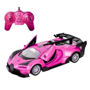 Imagem de Carrinho Com Controle Remoto E Luz Carro Infantil Menina - DM, Rosa