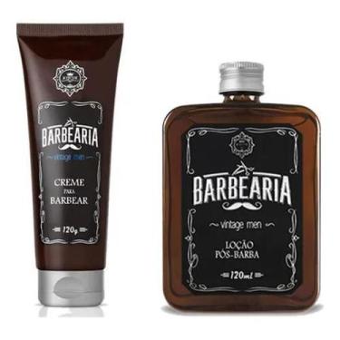 Imagem de Hobety Kit Barbearia Vintage Creme Barbear E Locao Pos Barba