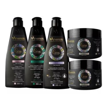 Imagem de Kit Cachos Arvensis Shampoo Condicionador Ativador 2 Geleias