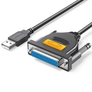 Imagem de UGREEN Adaptador de cabo de impressora paralelo USB para DB25 de 6 pés (25 pinos) Conector macho para fêmea de 6 pés Conversor DB25 IEEE 1284 para impressora antiga Suporte Windows 7/8/10/11/