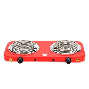 Imagem de Fogão Elétrico 2 Bocas Portátil Camping Cooktop Cozinha 110v 220v Viagem (02 Bocas - Vermelho)