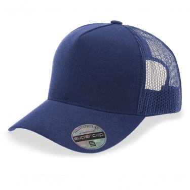 Imagem de Boné Aba Curva Trucker Frente Americana Liso Supercap 26427 Azul Marinho