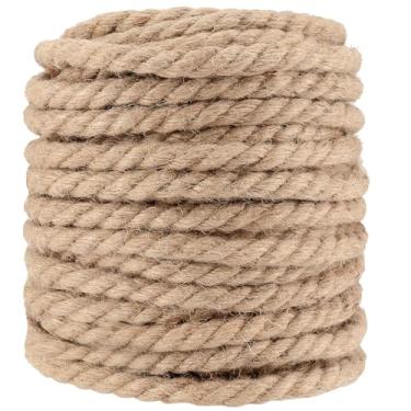 Imagem de HOIGON Corda De Juta Natural 1/2" X 164 Pés, Cânhamo Torcida 50 M E 12 Mm Espessura, Artesanato Manila Para Jardinagem, Decoração Casa, Pendurar, Rede, Poste Arranhar, Suprimentos Rebocador Faça Voc