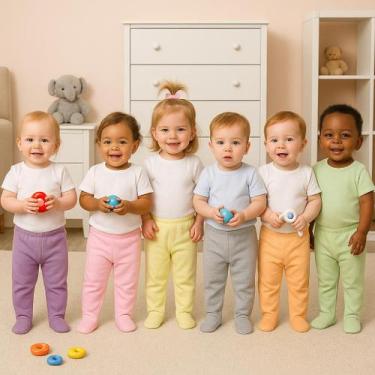 Imagem de Kit 3 Mijão Com Pé Malha Culote Calça Algodão Menino M - Mafessoni, mi