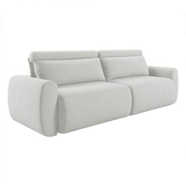 Imagem de Sofá 5 Lugares Retrátil e Reclinável City Linho Cru 280 cm