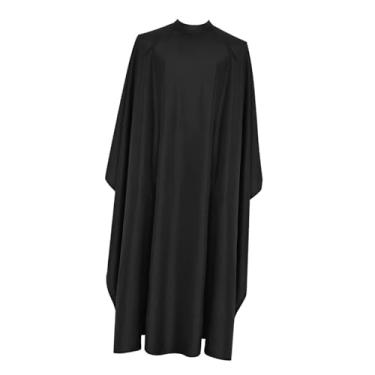 Imagem de KiBcsLic Capa de barbeiro para salão de beleza, de cabeleireiro, de maquiagem, fecho ajustável, capa profissional para corte de cabelo para, Preto