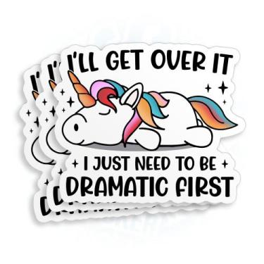 Imagem de (3 unidades) Adesivo SOUTH9STICKER I'll Get Over It Unicorn Drama Love