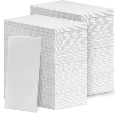 Imagem de Charmount 600 peças de toalhas de mão descartáveis de papel com sensação de linho, guardanapos brancos de 30,5 x 43,2 cm para banheiro, casamento, festa, jantar, uso diário ou toalhas decorativas para