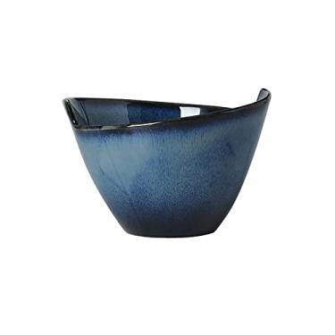 Imagem de URGDWEKJY Tigela de salada de cerâmica, tigela de chapéu, tigela de macarrão instantâneo, tigela de salada de frutas doméstica, tigela de ramen binaural, tigela de sopa de mesa criativa tigela de