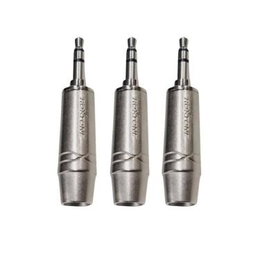 Imagem de Kit 3 Plug P2 Macho Estéreo Metal Prof Para Celular