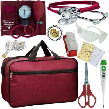 Imagem de Kit Enfermagem Top Cores Premium Completo Estagio - Love Saude, VINHO 