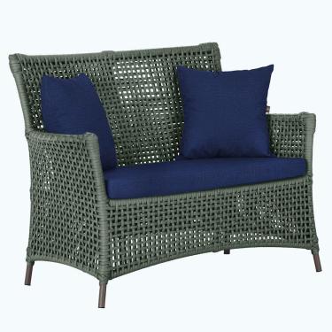 Imagem de 1 Sofá área Externa Igapó Alumínio Marrom Corda Náutica E10 Verde