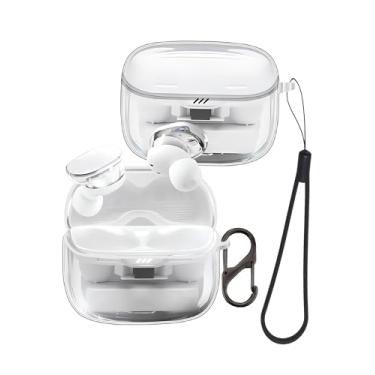 Imagem de Capa transparente para JBL Tune Buds 2, capa protetora à prova de choque de TPU transparente com mosquetão para fones de ouvido JBL
