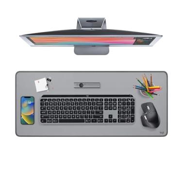Imagem de Mouse Pad Desk Mat Logitech Studio Series com Base Antiderrapante, Design Resistente a Respingos, Grande e Multifuncional - Cinza