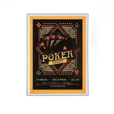 Imagem de Quadro Decorativo Cartaz Poker 33X24Cm Vidro Moldura Branca