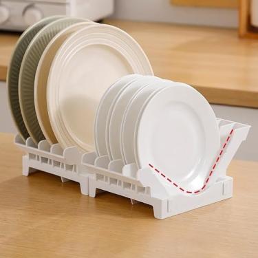 Imagem de Rack de armazenamento de pratos de cozinha, escorredor de louça, bancada de pratos para drenar e armazenar itens (branco)