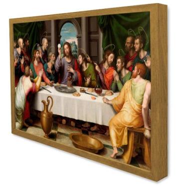 Imagem de Quadro Decorativo Santa Ceia em Moldura Caixa - TaColado, 80 x 120cm