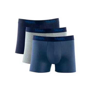 Imagem de Kit/3 Cueca Boxer Mash 110.16 Masculina Algodão T. P/GG, M, Az09, Mari