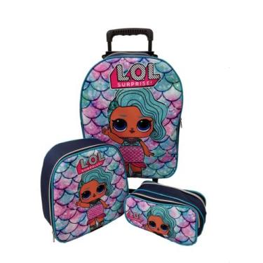 Imagem de Kit Mochila Infantil Lol Sereia Splash Queen Marinho