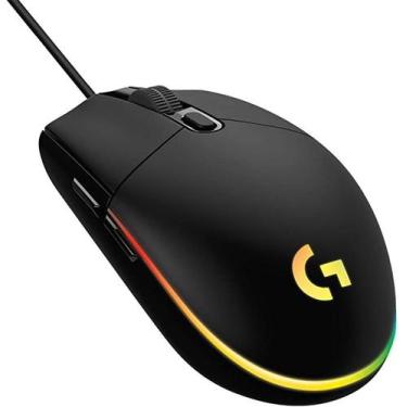 Imagem de Mouse logitech gamer g203 lightsync rgb com fio usb 8.000 dpi