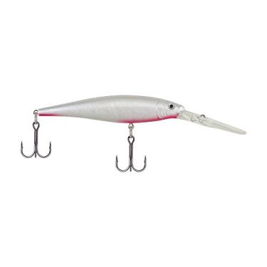 Imagem de Berkley Isca de pesca Flicker Minnow, prata perolada lisa, 14 g, 11 cm Crankbaits, perfil realista, curva de mergulho afiada para pescar rapidamente, equipada com anzol Fusion19