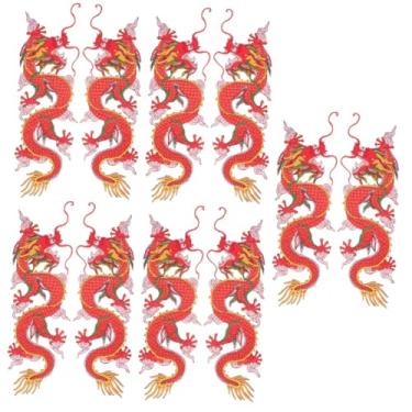 Imagem de TEHAUX 10 Pcs Patch De Pano Em Forma De Dragão Acessório De Roupa Fornecimento De Roupas Remendos Decorativos De Ferro Suprimentos Desenho Animado Tecido Vermelho