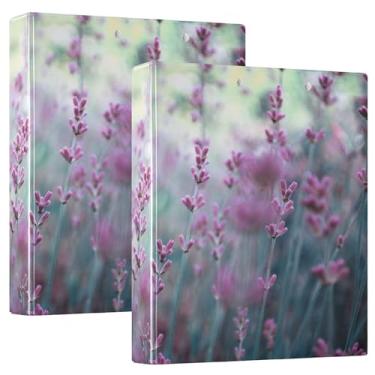 Imagem de Perfume de campo de flores de lavanda orquídea radiante, fichários de 3,8 cm, fichários de três anéis com prancheta, 1/2 pacote, material de escritório, 200 folhas