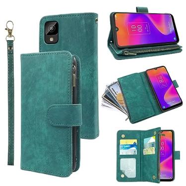 Imagem de Compatível com TCL 30Z/30 LE T602DL Capa carteira com alça de pulso e suporte de cartão de crédito flip de couro vintage premium acessórios para celular para TCL20Pro G5 TLC 20Pro5G feminino masculino