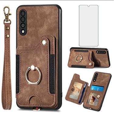 Imagem de Capa de telefone para Samsung Galaxy A50 A50S A30S Capa carteira com protetor de tela e alça de pulso RFID suporte de cartão de crédito anel acessórios de celular A 50 50S 30S S50 50A SM A505G