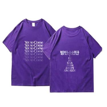 Imagem de Camiseta JIN Su-ga V Jimin Jungkook J-Hope RAPMONSTER Estampada Yet to Come Camiseta Unissex Manga Curta, Roxa, XXG