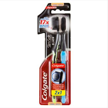Imagem de Escova Dental Colgate Slim Soft Black - 2 Unidades
