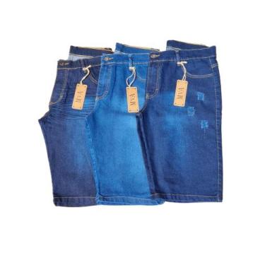 Imagem de Bermuda Plus Size Masculina Jeans Tamanho Grande Atacado Barata - MVA 