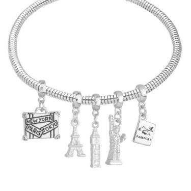 Imagem de Pulseira Viagem Berloque Banhado a Prata 925 - Work Semijoias