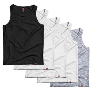 Imagem de Conjunto de 5 Regatas Básicas Masculinas em Algodão - King of Geek, Co