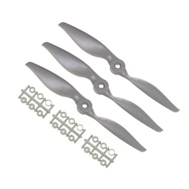 Imagem de TOP-VIGOR 3pcs CW RC Propellers 8060 8 x 6 Inch 2-Vane RC Vehicle Propellers Replacement for RC Airplane with Adapter Rings Nylon Gray