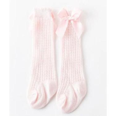 Imagem de Meia Bebê 3/4  Batizado Com Laço Papilloo, Rosa, M 