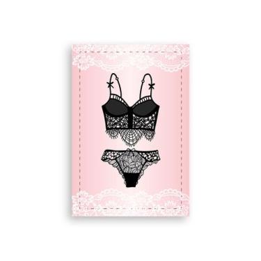 Imagem de Painel De Festa Vertical 1,50 x 2,20 - Chá Lingerie Preta Fundo Rosa 0