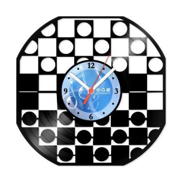 Imagem de Relógio De Parede Disco Vinil Jogos e Games - Tabuleiro Damas - VJG-00