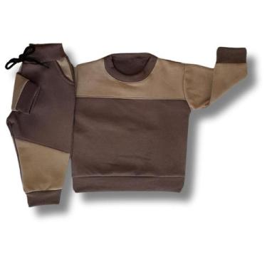 Imagem de Conjunto Moletom de Frio Infantil Grosso Menino Bebe Unissex - Timilik