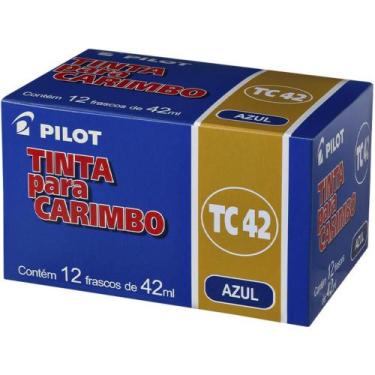 Imagem de Tinta para Carimbo 42ML Azul - Caixa com 12 Unidades - Pilot
