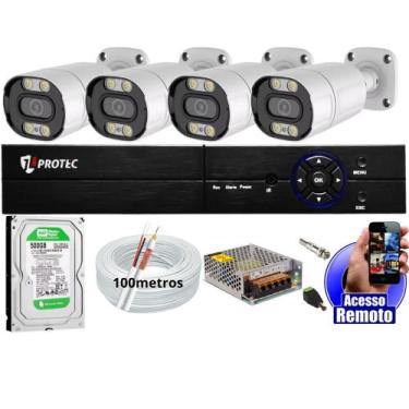 Imagem de kit 4 Câmeras De Segurança Colorida Dia Noite Full Color 1080p Dvr 4 C