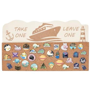 Imagem de BENECREAT Placa de broche de cortiça, placa de pino de âncora de farol de navio comercial para armazenamento de broches, exibição de joias, decoração de escritório, casa e escola, 19 x 29 cm, 0,5