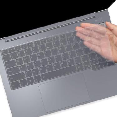 Imagem de Capa de teclado para laptop Lenovo ThinkBook 14 G6 G7 14 polegadas 2024 2023, capa protetora de teclado com layout em inglês dos EUA - transparente