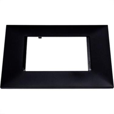 Imagem de Espelho Placa Pial Plus+ Preto 4X2 3Mod 618503Pt