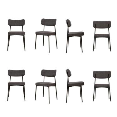 Imagem de Kit com 8 Cadeiras para Sala de Jantar Mona Yescasa Grafite Corriente