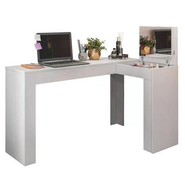 Imagem de Escrivaninha Penteadeira Camarim De Canto Star Plus Branco - Mobler Branco